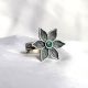 925 Sterling Silver Emerald Floral Cocktail Statement Ring